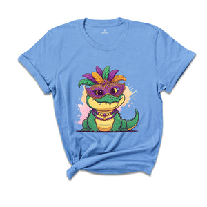 Mardi Gras Crocodile Shirt, Mardi Gras Tshirt, Mardi Gras Alligator Shirt, Fat Tuesday Tee, Mardi Gras Carnival Shirt, Mardi Gras Lover Tee