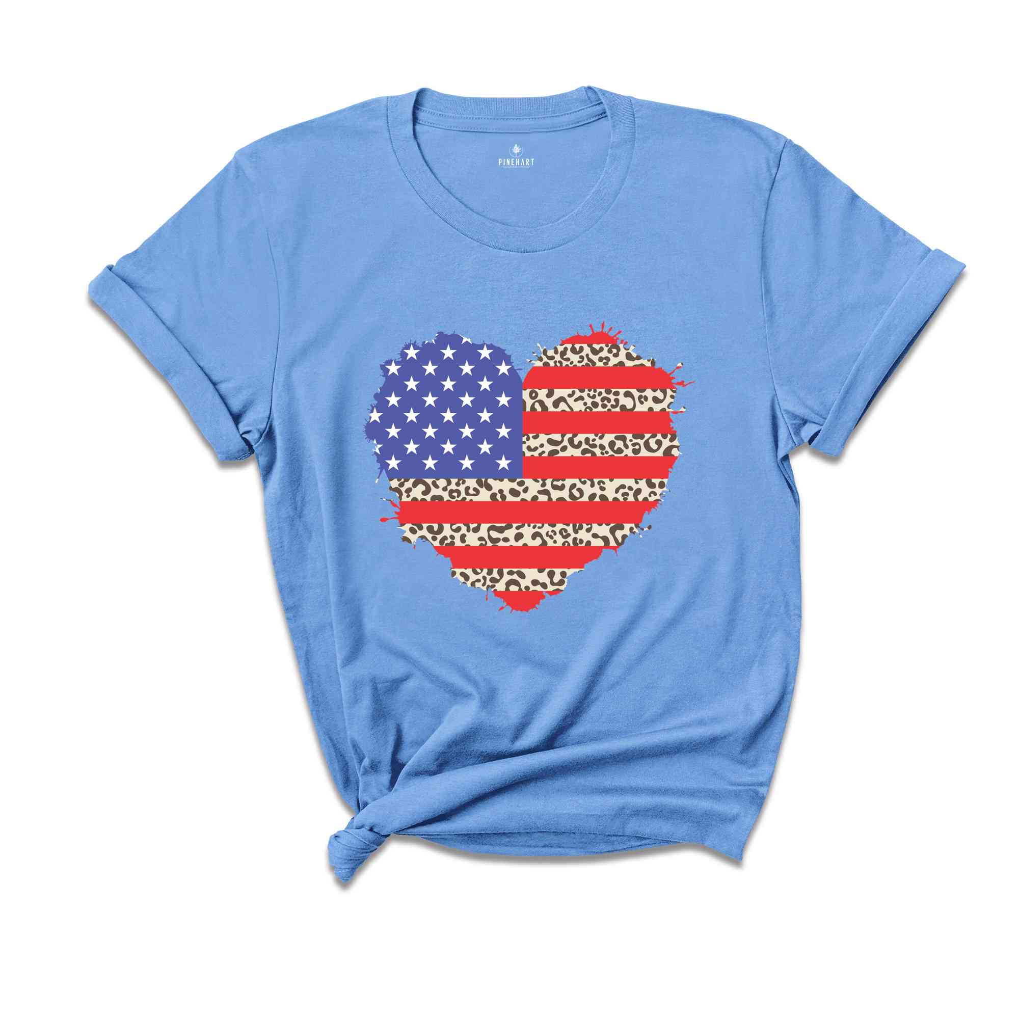 American Flag Leopard Shirt, American Flag Heart Shirt, Patriotic Shirt, USA Shirt, 4th Of July Shirt, July 4th Shirt, The US Flag Shirt