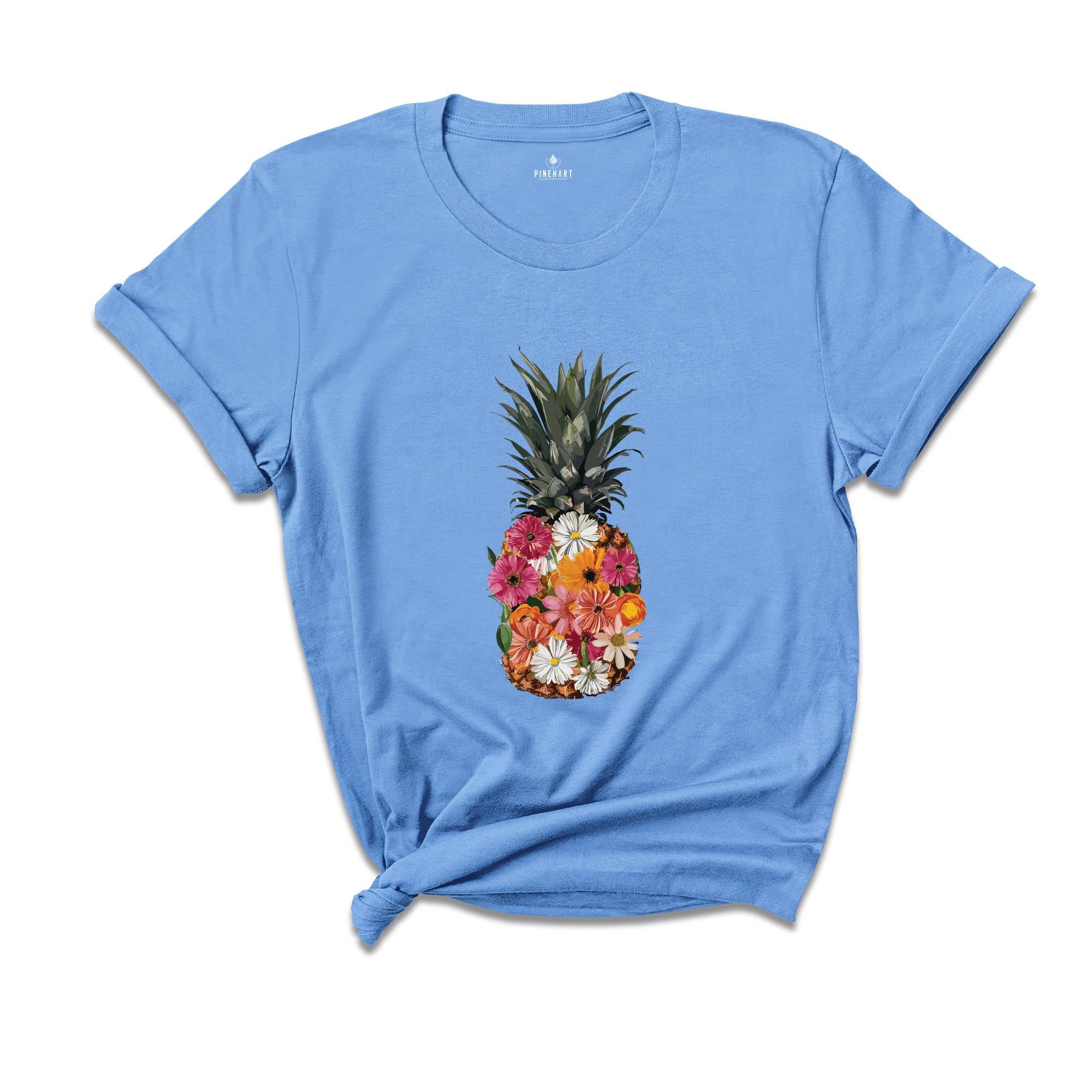 Pineapple Flower Shirt, Cute Hawaii Shirt, Flower Shirt, Aloha Beaches Shirt, Travel Shirt, Matching Family Vacation Shirt