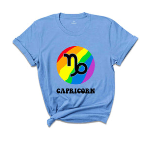 Capricorn LGBT Shirt, Zodiac Sign Shirt, Capricorn Birthday Shirt, LGBTQ Pride Shirt, Pride Month Shirt, Rainbow Shirt, Zodiac Tshirt