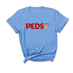 Christmas PEDS Shirt, Christmas Pediatrics T-Shirt, Peds Crew Tee, Christmas Pediatric Nurse Gift, Christmas Tee