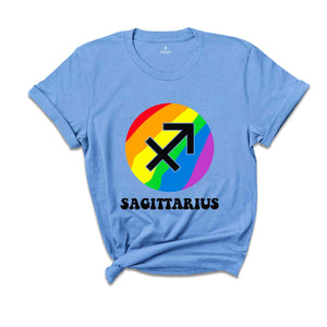 Sagittarius LGBT Shirt, Zodiac Sign Shirt, Sagittarius Birthday Shirt, LGBTQ Pride Shirt, Pride Month Shirt, Rainbow Shirt, Zodiac Tshirt