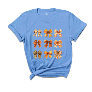 Fall Bows Shirt, Retro Fall Shirt, Pumpkin Bows Shirt, Fall Shirt, Halloween Shirt, Fall Coquette Shirt, Bows Shirt, Coquette Shirt