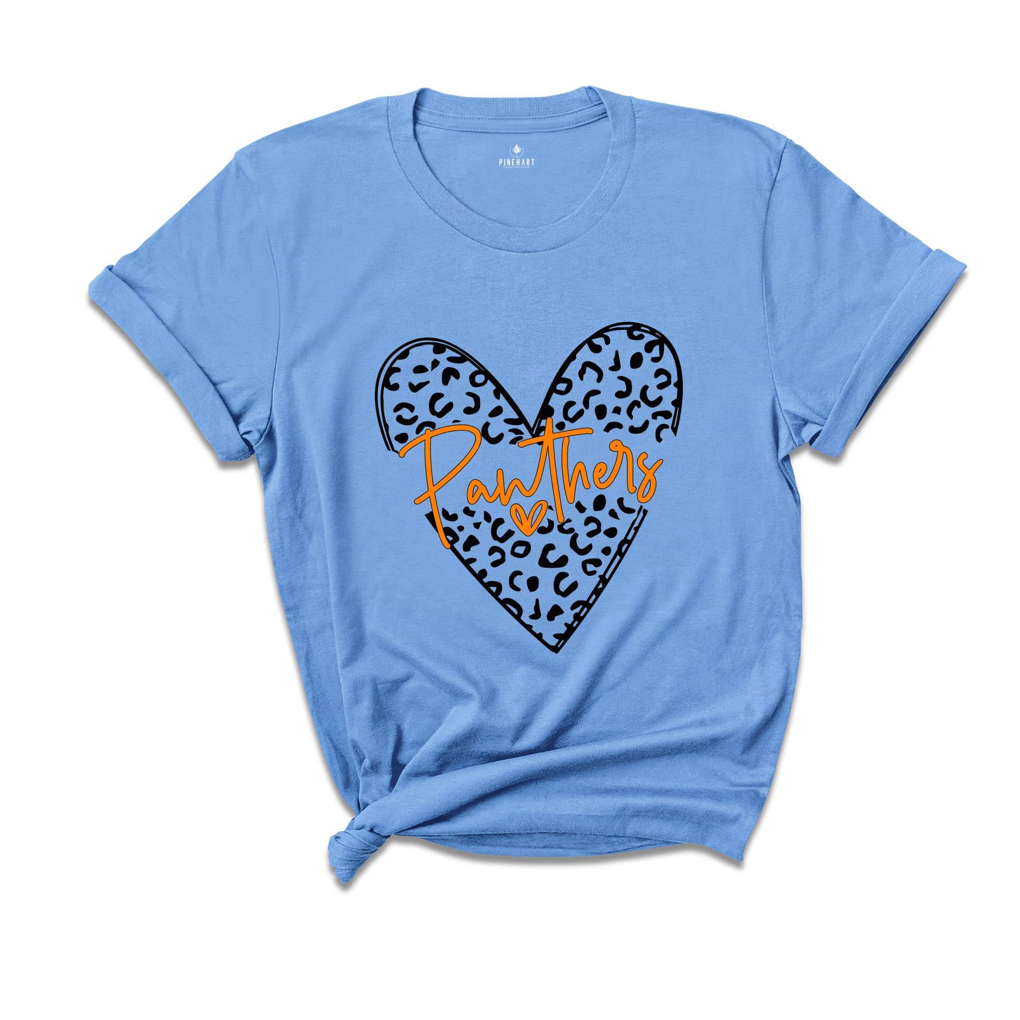 Panthers Heart Team Shirt, Team Mascot T-Shirt, Panthers Team Spirit, Panthers Fan Gift, Panthers School Spirit