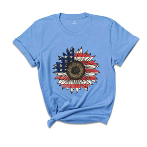 American Sunflower Shirt, 4th Of July Shirt, USA Shirt, Patriotic Shirt, Independence Day Shirt, Red White And Blue, Fourth Of July