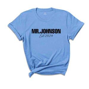 Husband and Wife Shirt, Couples Matching Shirt, Mrs Custom, Future Mrs, Personalized Gift, Bride Personalized Shirt, Custom Wedding Shirt