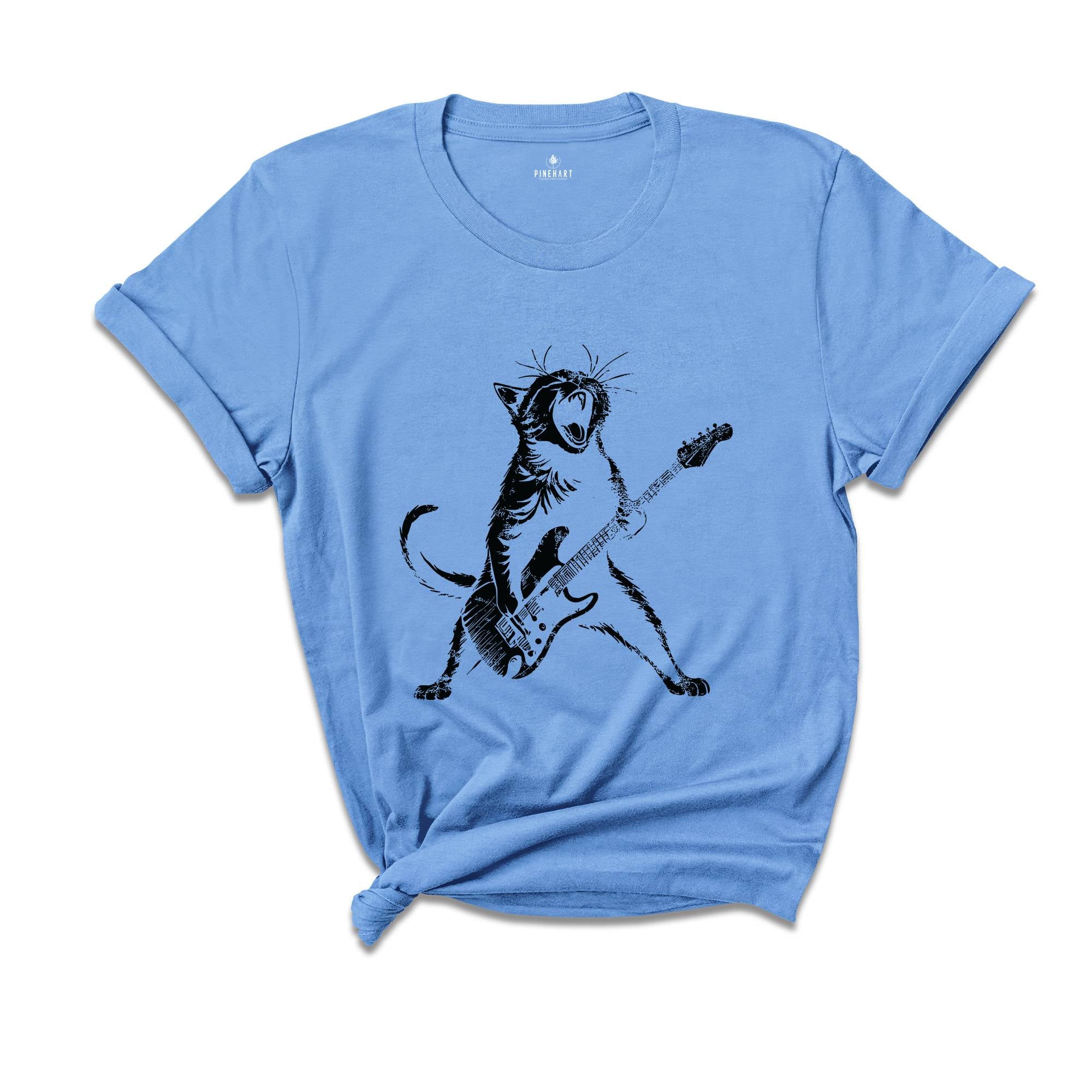 Cat Guitar Shirt, Music Shirt, Guitar Shirt, Cat Shirt, Cat Lover Shirt, Guitar Lover Shirt, Funny Cat Shirt, Cat Music Shirt, Cool Cat Tee