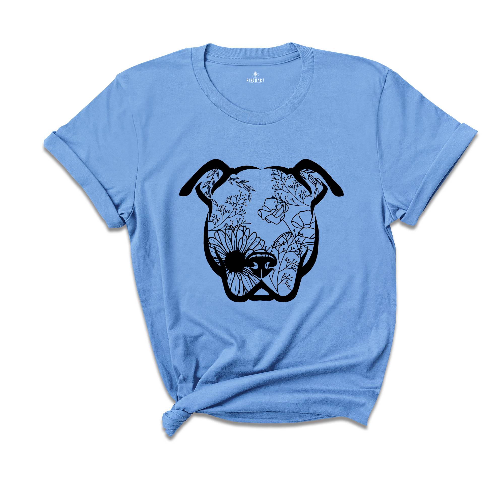 Floral Pitbull Shirt, Pitbull Mom Tee, Pitbull Mama Gift, Cute Pitbull Tee, Dog Mom Gift, Dog Shirt, Dog Lover Gift