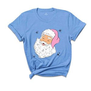 Retro Pink Christmas Santa Shirt, Pink Santa Hat Shirt, Retro Christmas Santa, Pink Christmas, Vintage Santa Shirt