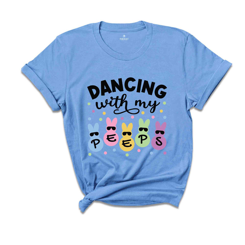 Dancing With My Peeps Shirt, Dancing Bunny with Sunglasses T-Shirt, Easter Bunny Shirt, Easter Day Gift, Easter Kids T-Shirt