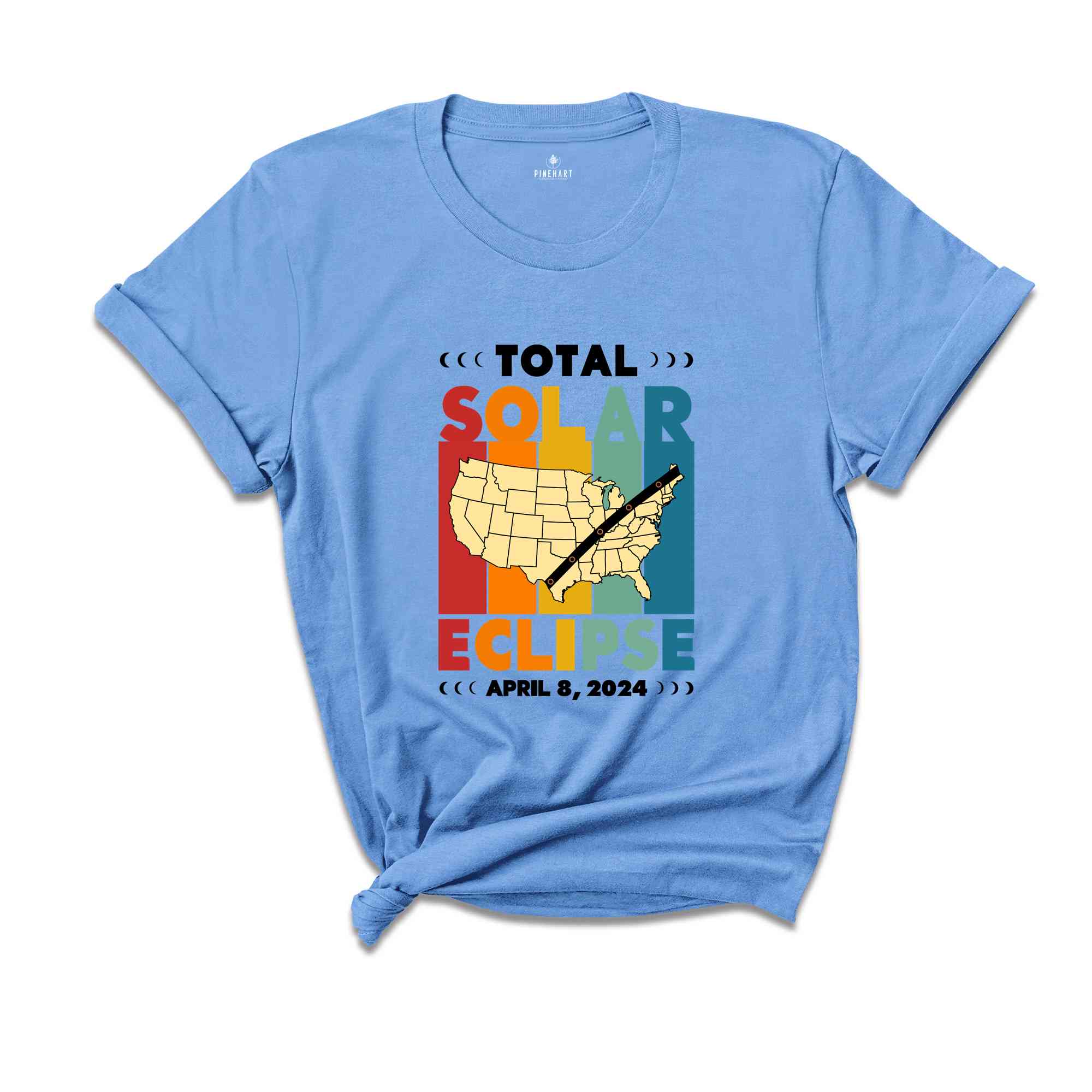 Total Solar Eclipse Shirt, April 8 2024, USA Map, Path of Totality Tee, Eclipse Event 2024 Shirt, Celestial Shirt, Gift for Eclipse Lover