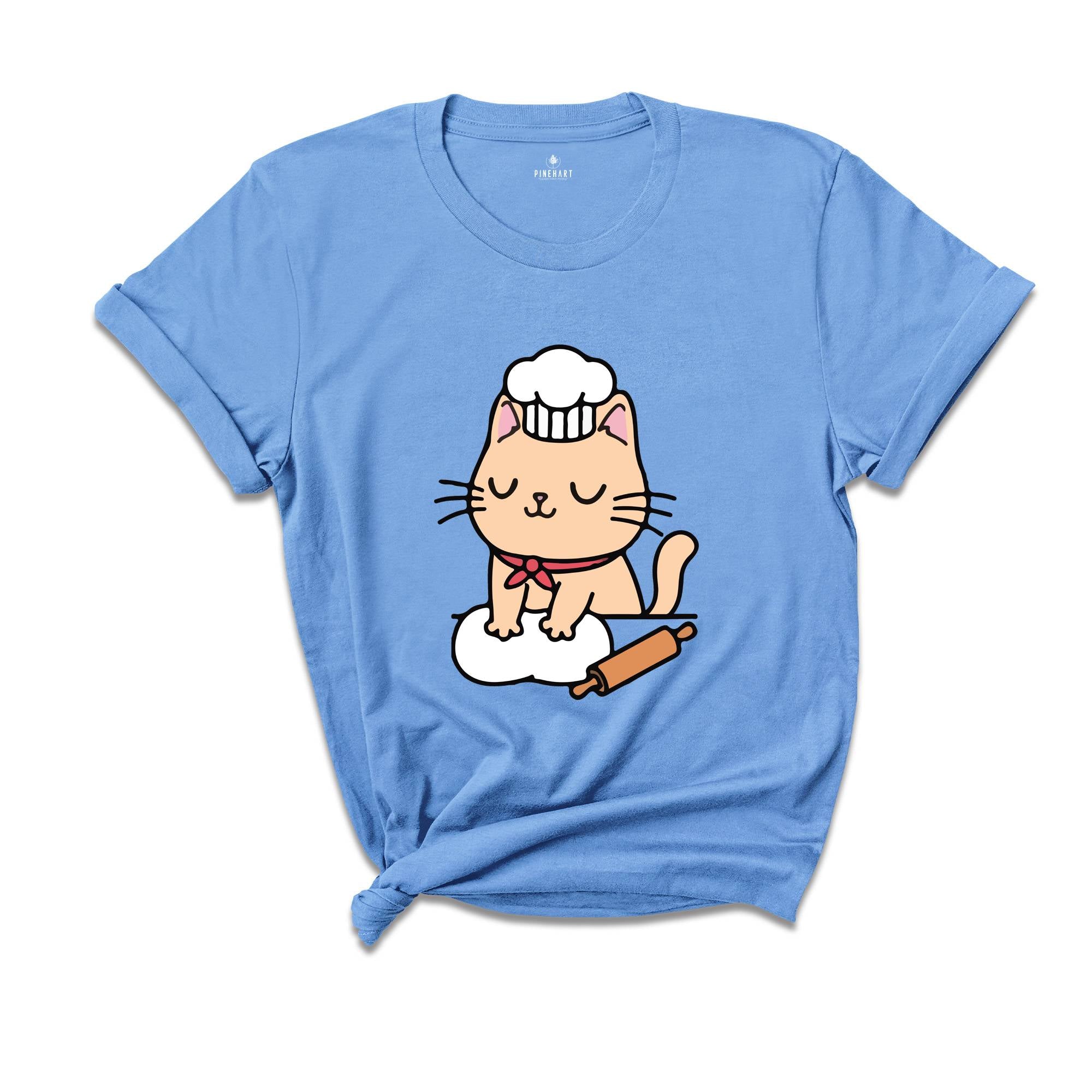 Chef Cat Shirt, Cat T-Shirt, Funny Cat Making Biscuit Shirt, Kitty T-Shirt, Baking Cat Shirt, Cat Mom T-Shirt, Cat Lover Shirts, Baker Shirt