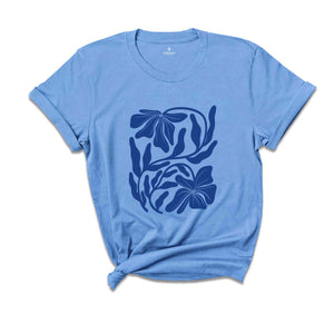 Blue Flower Shirt, Floral Shirt, Mothers Day Gift Shirt, Gardener T-shirt, Flowers Gift, Botanical Shirt