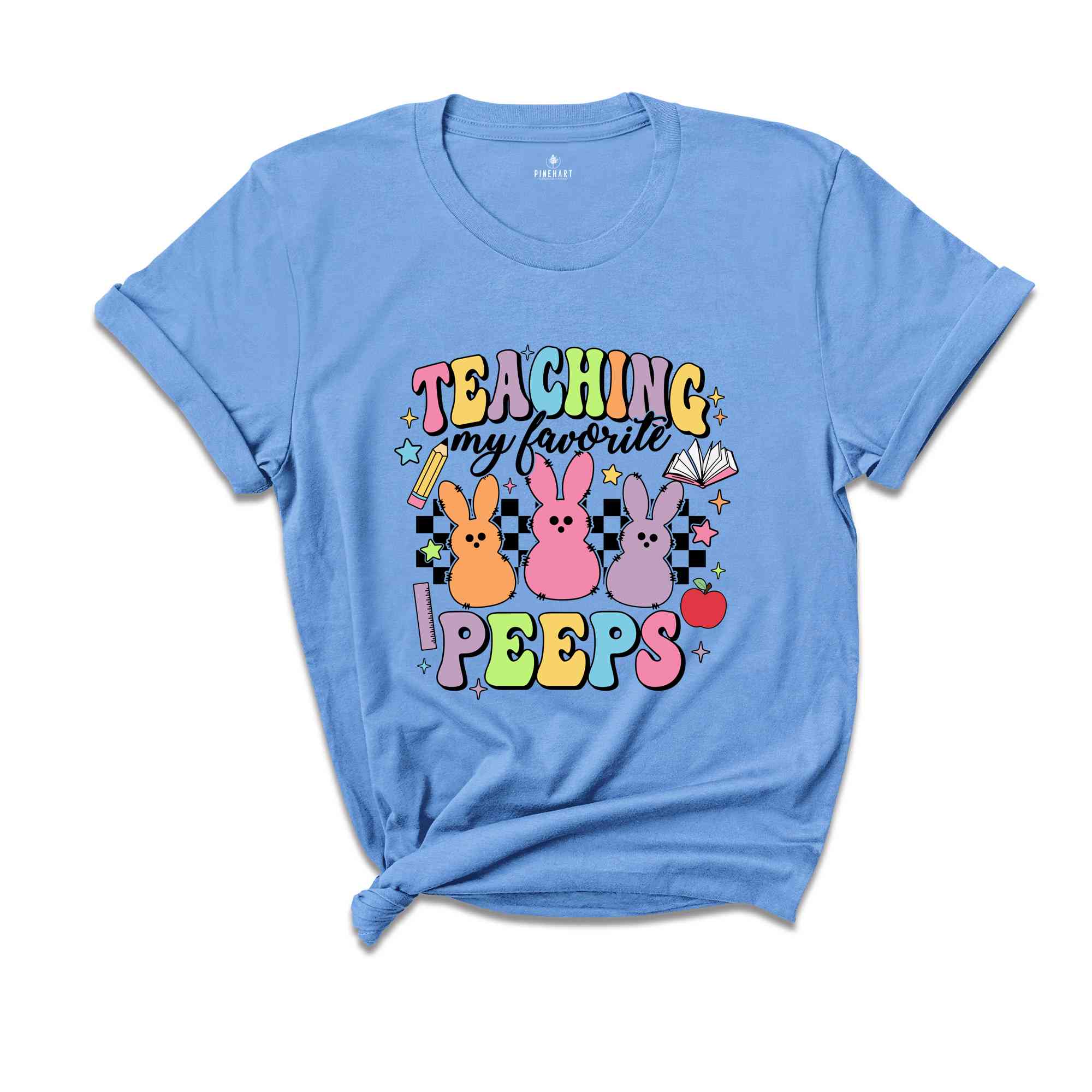 Teaching My Favorite Peeps Shirt, Retro Easter Shirt, Easter Teacher Shirt, Easter Bunny T-Shirt, Peeps Teacher Shirt