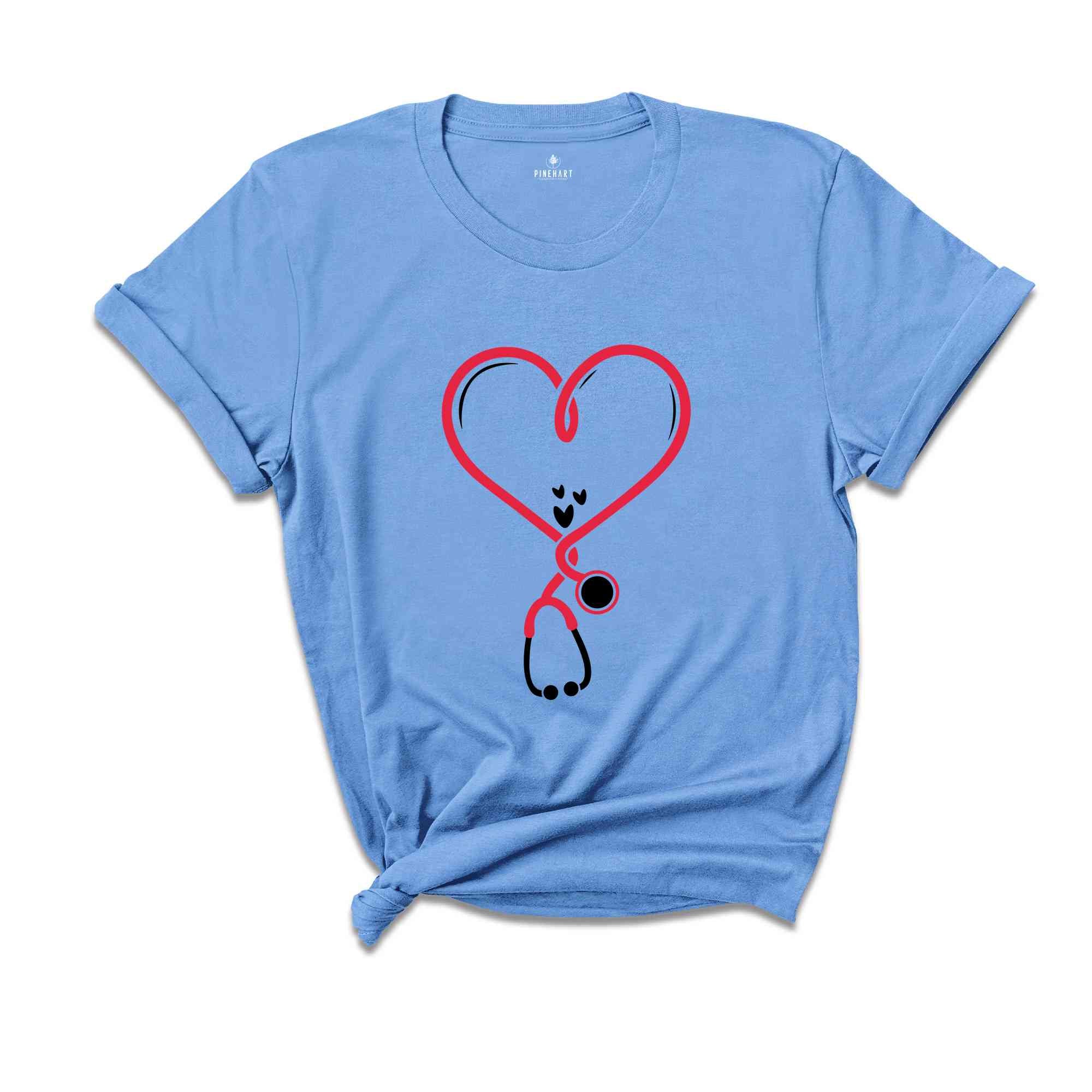 Valentine's Day Stethoscope Shirt, Valentine Nurse Tee, Valentine Doctor Tshirt, Heart Stethoscope, Valentine Day Nurse Gift