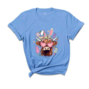 Easter Highland Cow Shirt, Highland Cow Shirt, Happy Easter Shirt, Happy Easter Day, Cute Bunny Shirt, Easter Peeps Shirt, Easter Girl Tee