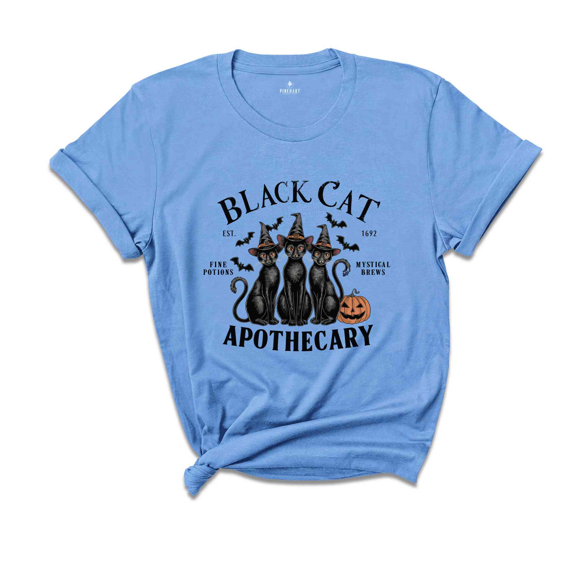 Black Cat Apothecary tshirt, Vintage Halloween Black Cat Shirt, Cat Lover Shirt, Retro Halloween Shirt, Halloween Shirt