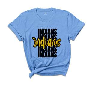 Team Mascot T-Shirt, Indians Team Shirt, Indians Football Tee, Indians Fan Gift, Indians School Tee, Indians School Spirit