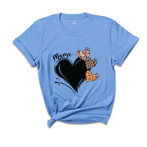 Custom Mother's Day Heart With Kids Name T-Shirt, Happy Mother's Day Tee, Customized Heart Shirt, Gift For Grandma