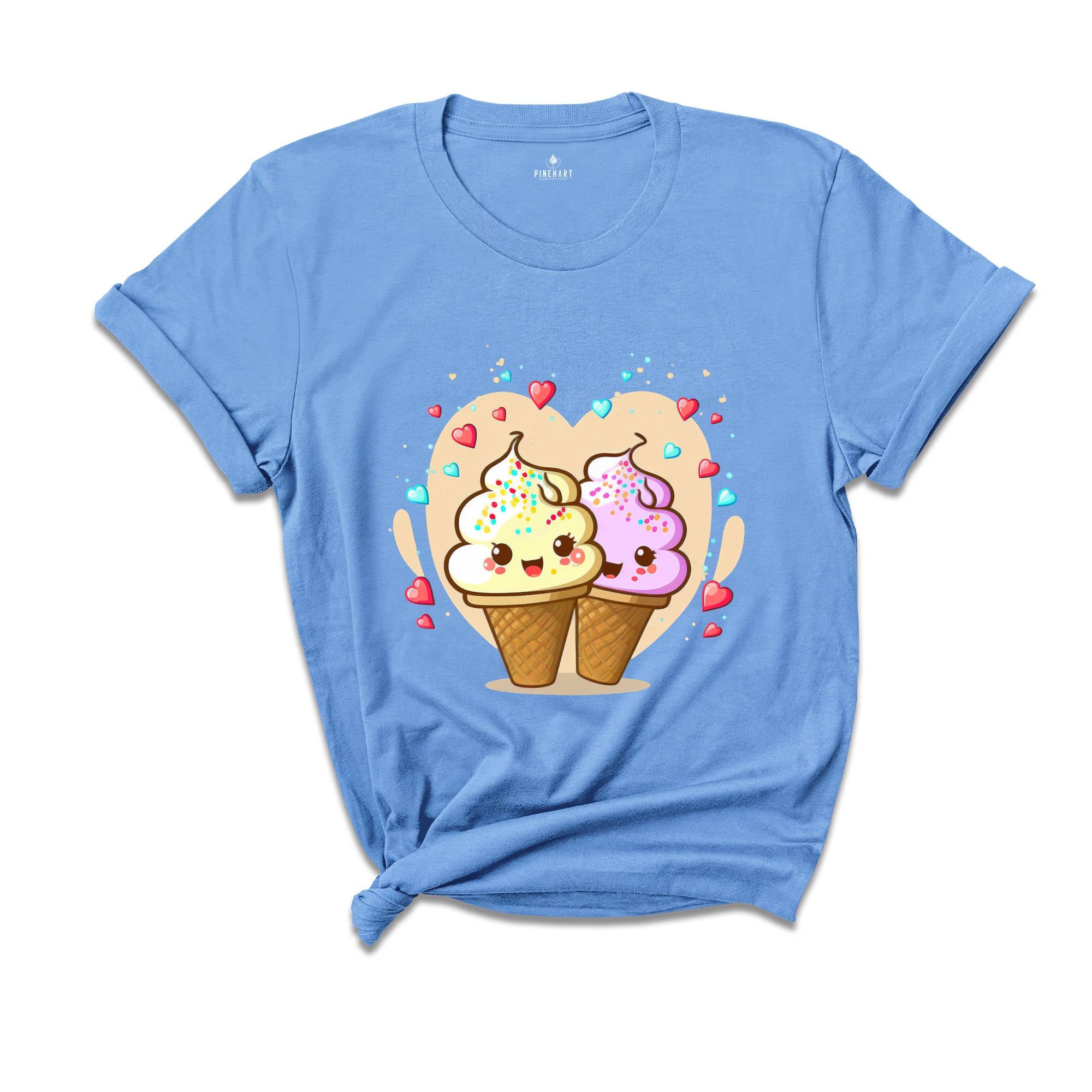 Valentines Day Ice Cream Shirt, Cute Couple T-shirt, Valentines Day Gift, Funny Ice Cream Tee, Cute Girlfriend Gift