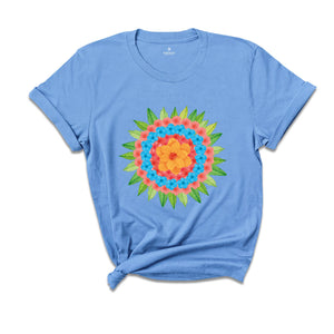 Mandala Shirt, Floral Mandala T-Shirt, Spring Floral Shirt, Flower Shirt, Florist Gift, Gift for Bestie, Mandala Lover Tee