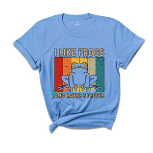 I Like Frogs and Maybe 3 People Sunset Shirt, Frog Shirt, Retro Vintage Tee, Animal Lover, Frog Lover Shirt, Frog Gifts, Frogs Tee,