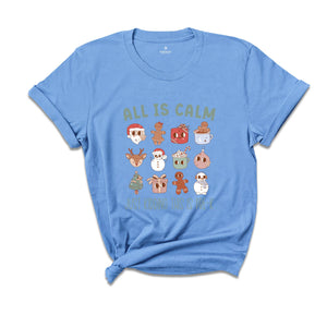 All Is Calm Just Kidding This Is Pre-k T-Shirt, Teacher Shirt, Christmas Teacher Tee, Xmas Gifts For Teacher Christmas