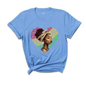 Juneteenth Heart Shirt, Juneteenth Shirt Women, Black Culture, Black History, Black Lives Matter Tee, Melanin T-Shirt, Black Girl Tees