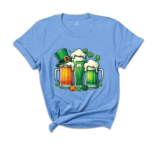 Irish Beer St. Patrick's Day Shirt, Paddy's Day Drinking Shirt, Shamrock Shirt, Ireland Flag Shirt, Beer Lover Shirt, Shamrock Beer Shirt