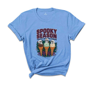 Spooky Season Tastes Like Halloween Shirt, Funny Halloween Shirt, Ghost Shirt, Halloween Gift, Retro Fall Shirt, Ice Cream Lover Gift