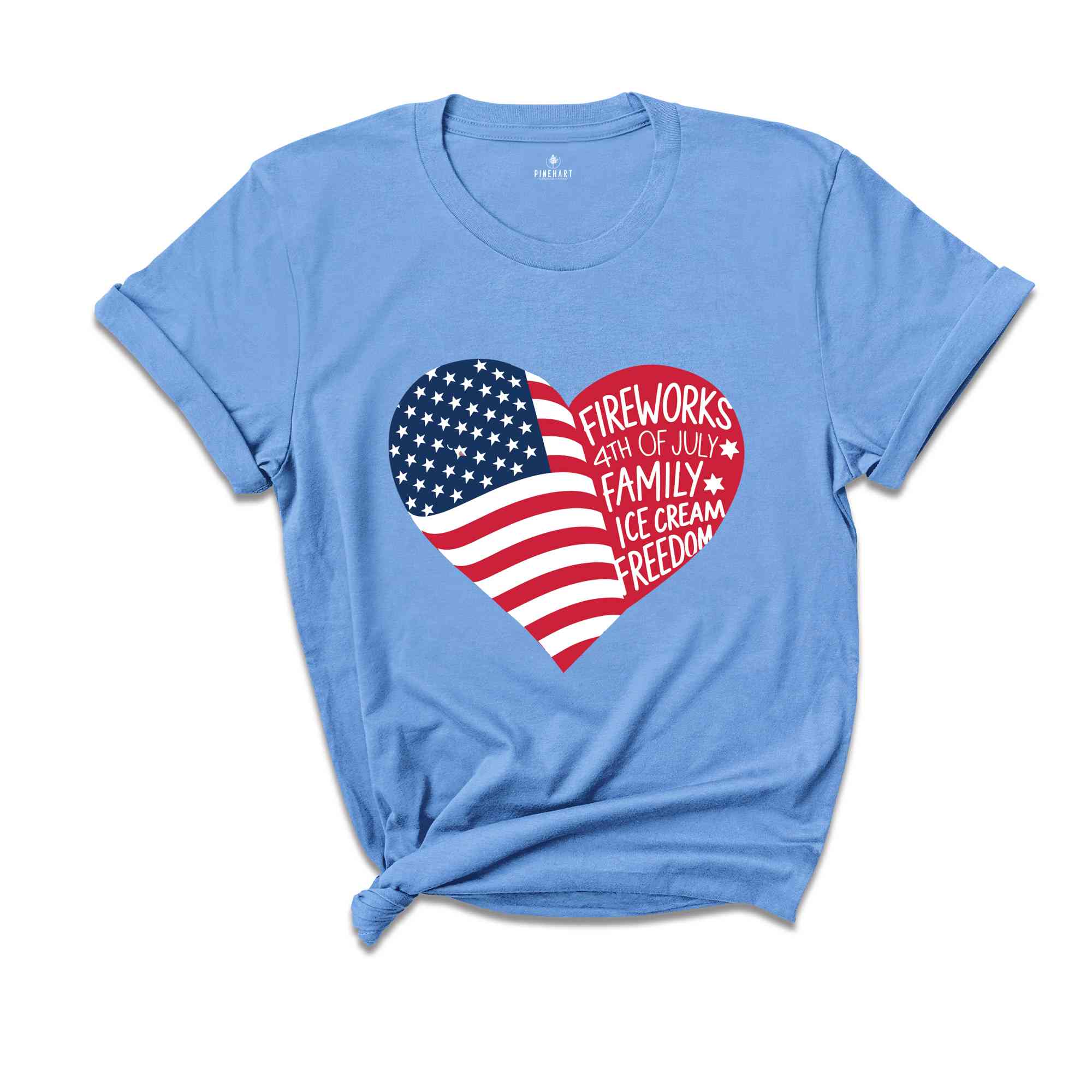 American Heart 4th Of July Shirt, 4th Of July Flag T-Shirt,Freedom TShirt,Independence Shirt, American Flag Heart Shirt