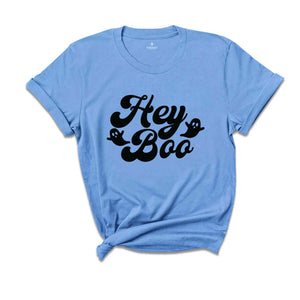 Hey Boo T-Shirt, Cute Ghost Shirt, Halloween Shirt, Funny Ghost Shirt, Cute Halloween T-Shirt, Retro Halloween Tee