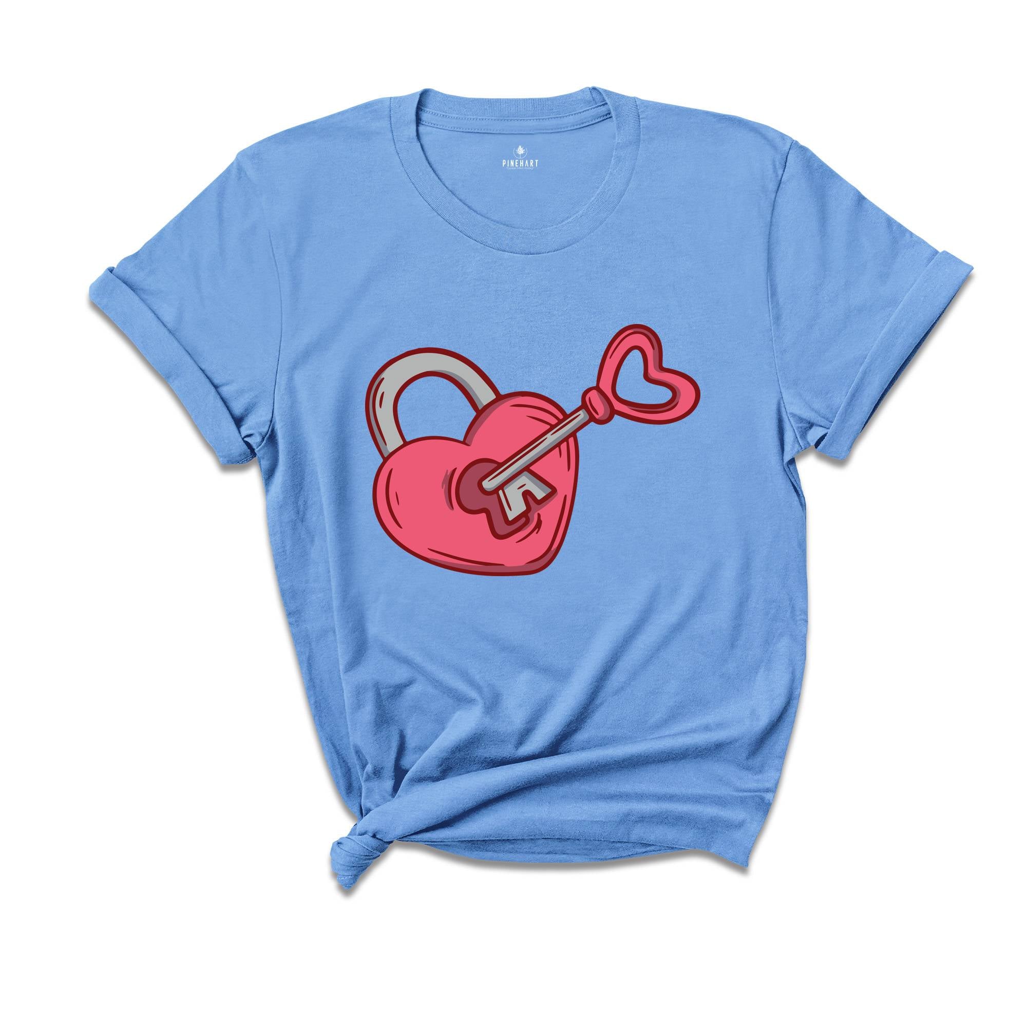 Lock and Key Shirt, Heart Matching Couple Shirt, Valentines Couple Shirt, Couple Valentines Shirt, Heart Love Shirt, Key And Heart Shirt