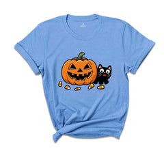 Black Cat And Pumpkin Shirt, Halloween Shirt, Vintage Black Cat Shirt, Fall Shirt, Spooky Season Shirt, Funny Halloween Shirt