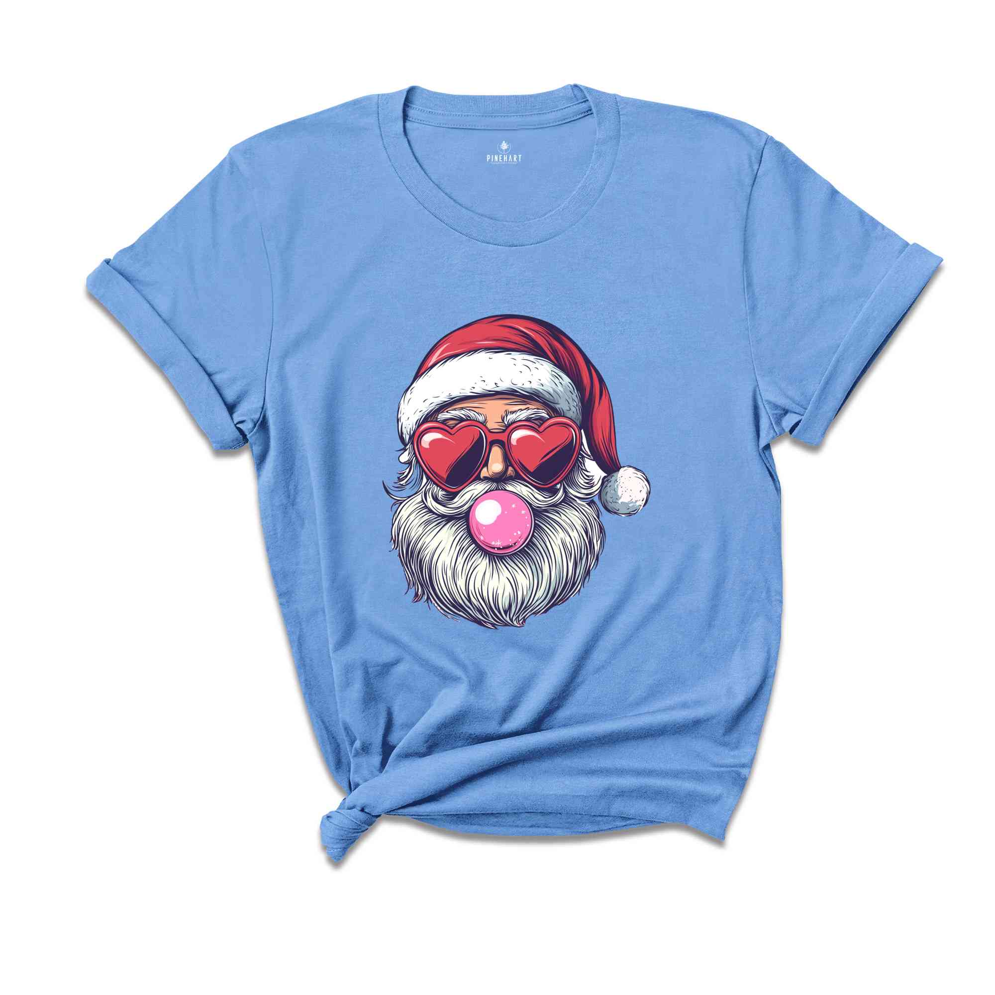 Retro Santa Blowing Bubble Shirt, Santa Claus Shirt, Santa Face Shirt, Funny Christmas Shirt, Cute Christmas Shirt, Holiday Season Shirt