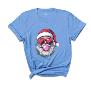 Retro Santa Blowing Bubble Shirt, Santa Claus Shirt, Santa Face Shirt, Funny Christmas Shirt, Cute Christmas Shirt, Holiday Season Shirt