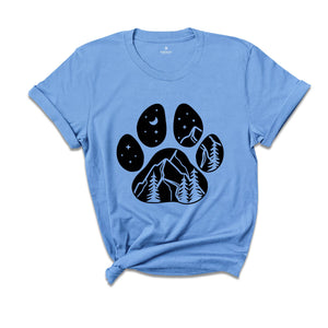 Paws Mountain Shirt, Simple Mountain Tee, Hiking Tee, Aesthetics T-Shirt, Dog and Natural Lover, Dog Mom Gift