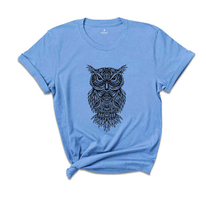 Owl Mandala Shirt, Owl Lover T-Shirt, Owl Birthday Tee, Owl Gift, Shirts for Women, Cute Owl Shirt, Animal Lover Tee