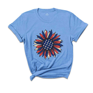 American Sunflower Shirt, 4th Of July Shirt, USA Shirt, Patriotic Shirt, Independence Day Shirt, Red White And Blue, Fourth Of July