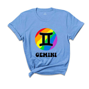 Gemini LGBT Shirt, Zodiac Sign Shirt, Gemini Birthday Shirt, LGBTQ Pride Shirt, Pride Month Shirt, Rainbow Shirt, Zodiac Tshirt