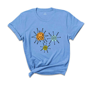 Vintage Franciscan Starburst Shirt, Atomic Mid Century Sunbursts Shirt, Space Shirt, Modern Americana Shirt, Outerspace Shirt