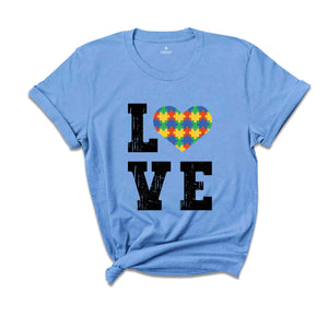 Love Puzzles Autism T-Shirt, Autism Awareness Shirt, Accept Understand Love Shirt, Autism Teacher Shirt, Autism Puzzle Pieces