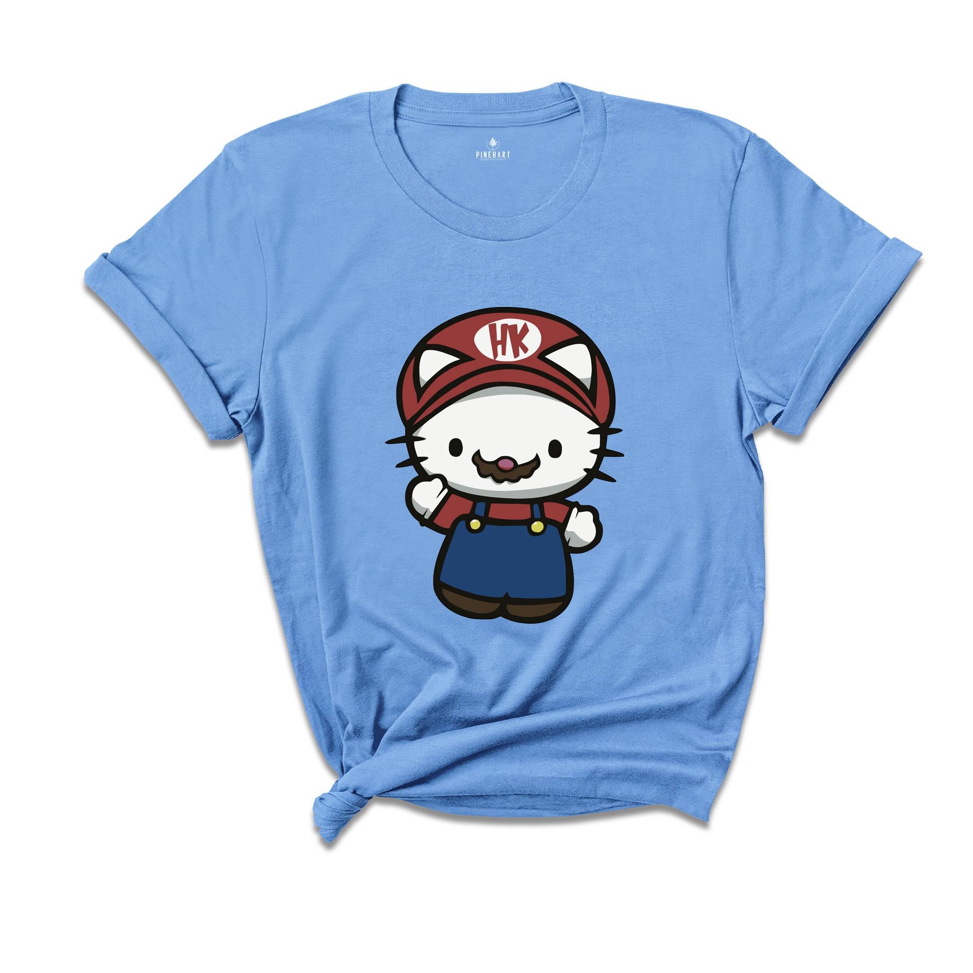 Hello Kitty Super Mario Shirt, Cute Mario Shirt, Adorable Shirt, Super Mario Gift, Super Mario Lover Tee, Hello Kitty Fan Gift