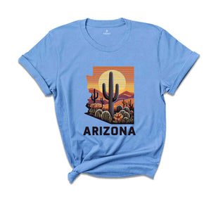 Vintage Arizona Saguaro Cactus Shirt, Prickly Pear Arizona Shirt, Arizona State Shirt, Arizona Sunset Shirt, Arizona Desert Shirt