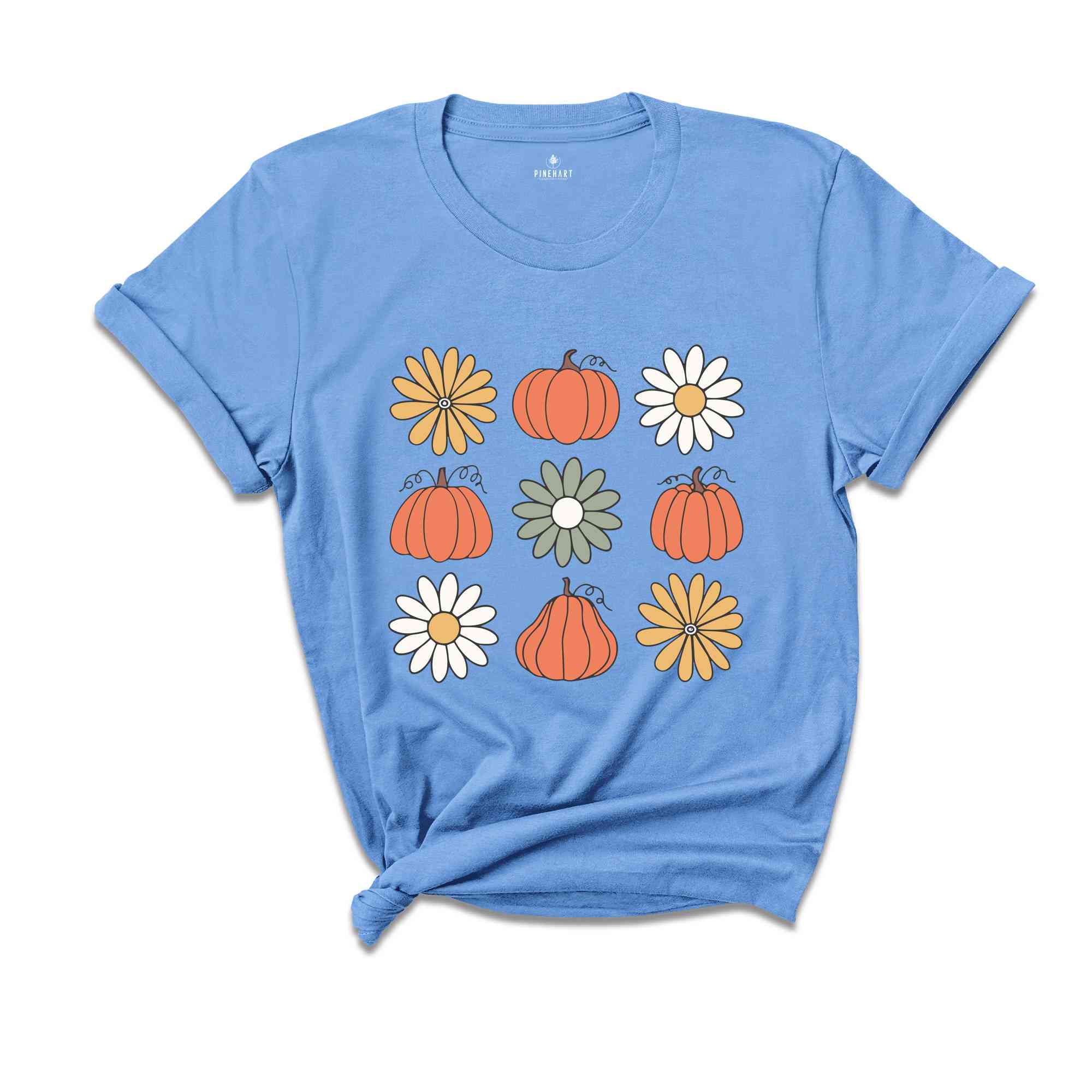 Pumpkins Flowers Halloween Shirt, Vintage Floral Pumpkins Shirt, Retro Pumpkin Shirt, Fall Shirt, Halloween Shirt, Retro Halloween Shirt