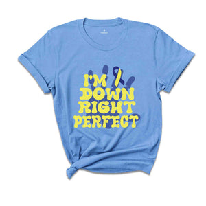 Down Right Perfect Shirt, Down Syndrome Shirt, Down Syndrome Awareness T-Shirt, Inspirational Shirt, Down Syndrome Month, Motivational Tee