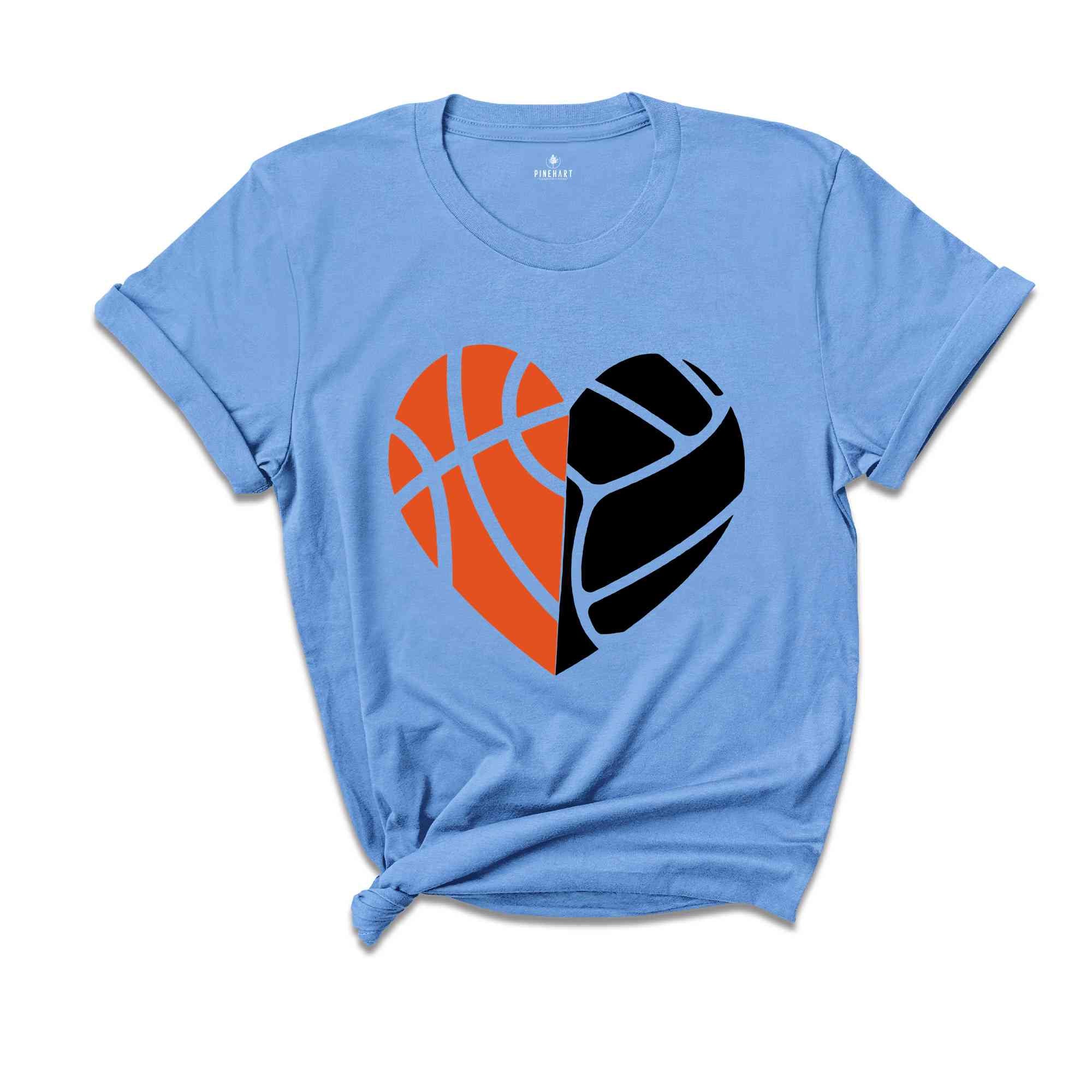 Basketball Heart Shirt, Volleyball Lover Shirt, Basketball Shirt, Basketball Mom Shirt, Game Day Outfit, Sports Shirt