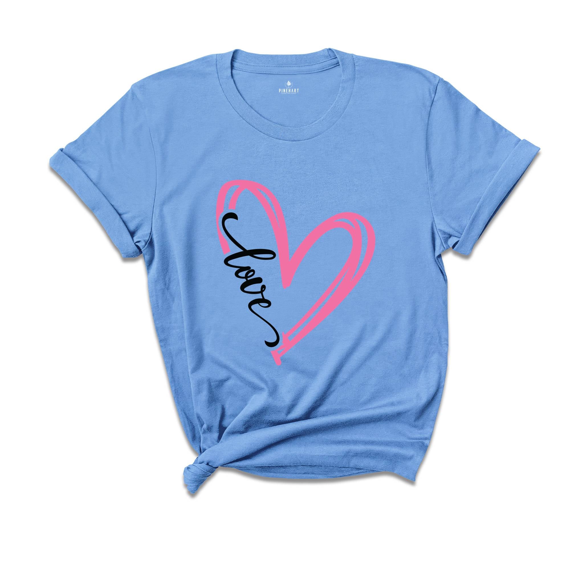 Love Shirt, Heart Shirt, Valentine's Day Shirt, Pink Heart Shirt, Valentine's Day Gift, Couple Shirt, Couple Love Shirt, Valentines Shirt