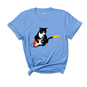 Cat Playing Guitar Shirt, Funny Guitar Shirt, Funny Cat Shirt, Music Shirt, Cat Lovers Shirt, Rock Cat Shirt, Vintage Cat Shirt