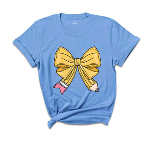 Coquette Teacher T-Shirt, Coquette Pencil Bow T-Shirt, Back to School Tee, Teacher Appreciation Gift, Gifts For Teachers